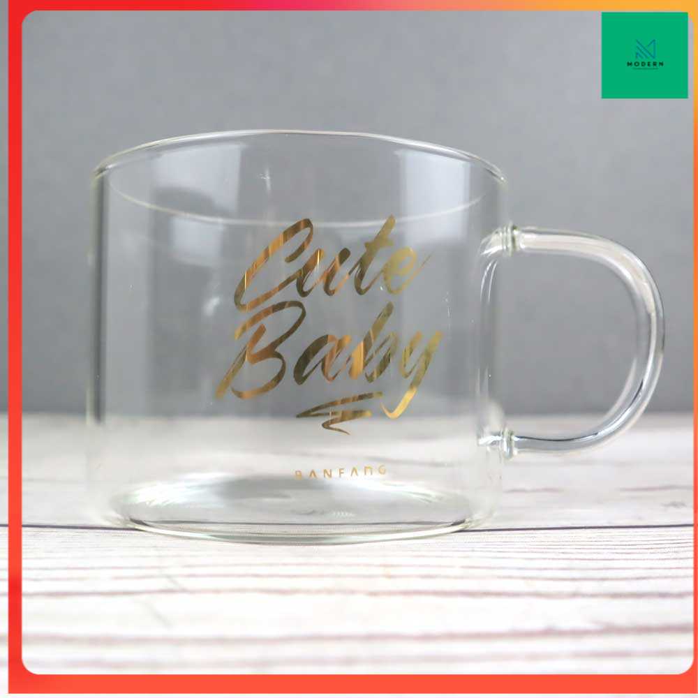 TD-DA BANFANG Gelas Cangkir Kopi Glass Coffee Mug Cute Baby 475ml - MD18