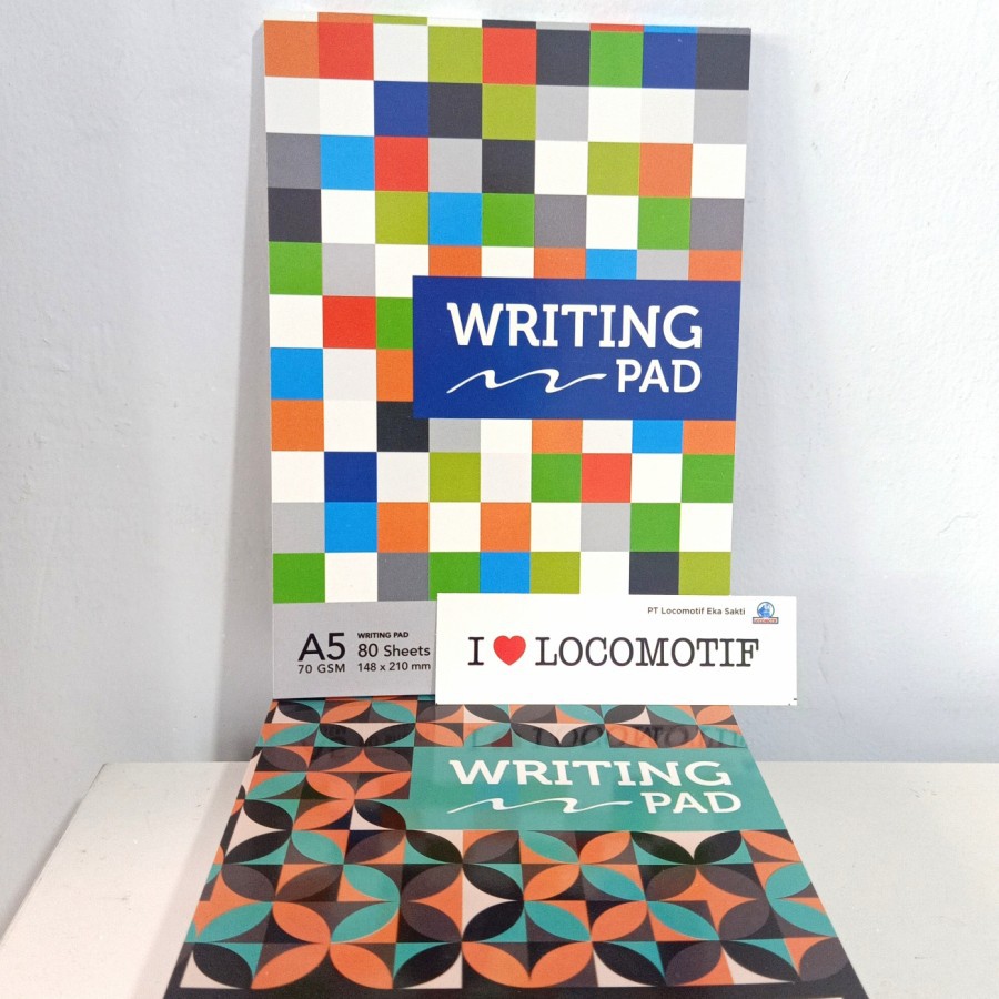 LOCOMOTIF Writing Pad Notebook Size A5 - 80 Lembar - Notes Polos