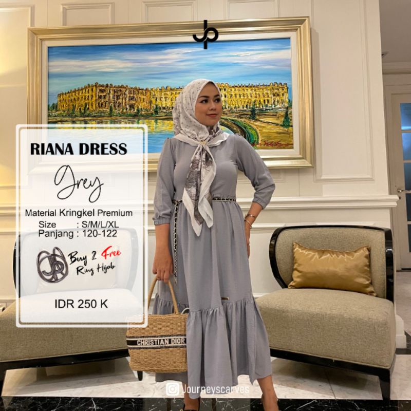 RIANA dress Journey beli 2pcs gratis ring hijab seharga 150k