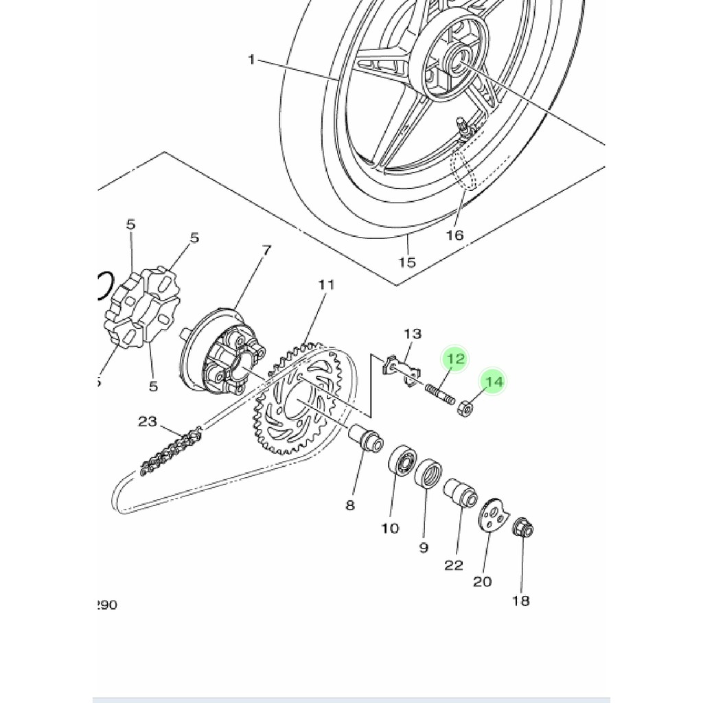 BOLT STUD BAUT TANAM DAN MUR NAP GIR GEAR JUPITER MX 135 LAMA OLD DAN NEW NJMX ORIGINAL YGP