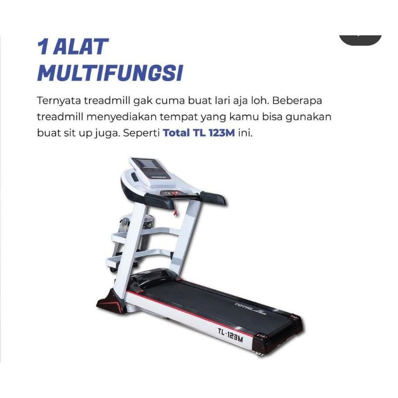 TREADMILL ELEKTRIK 3 HP + MASSAGER TL123 M PROMO