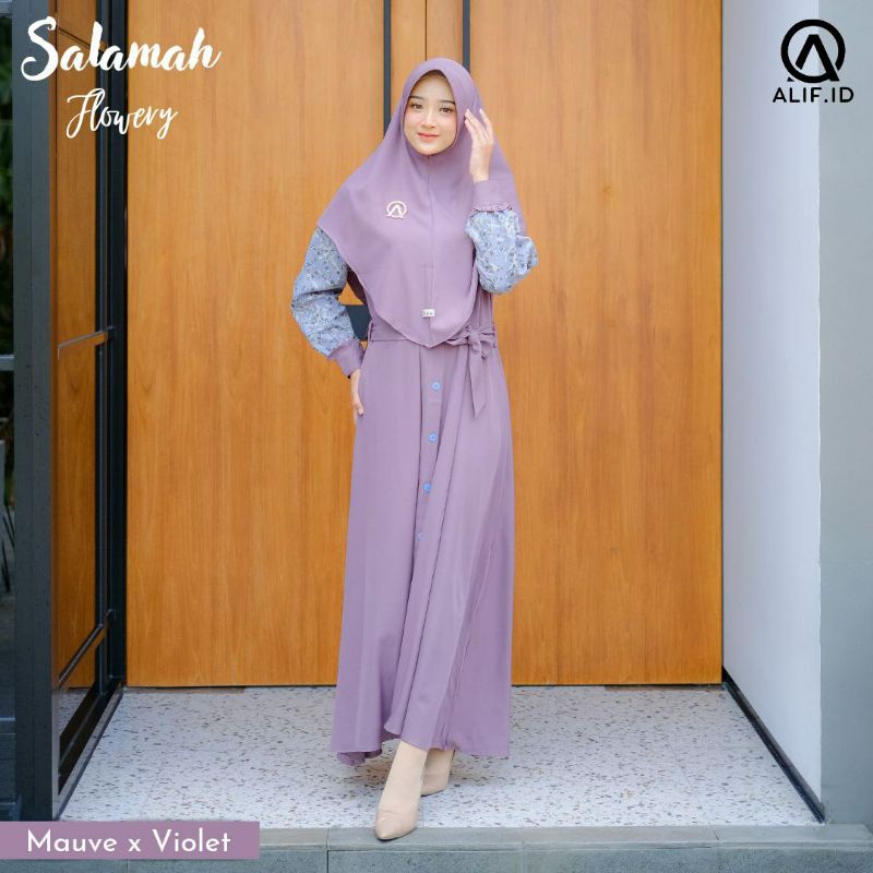 SALAMAH DRESS by ALIF.ID (MAUVE x VIOLET M SET)