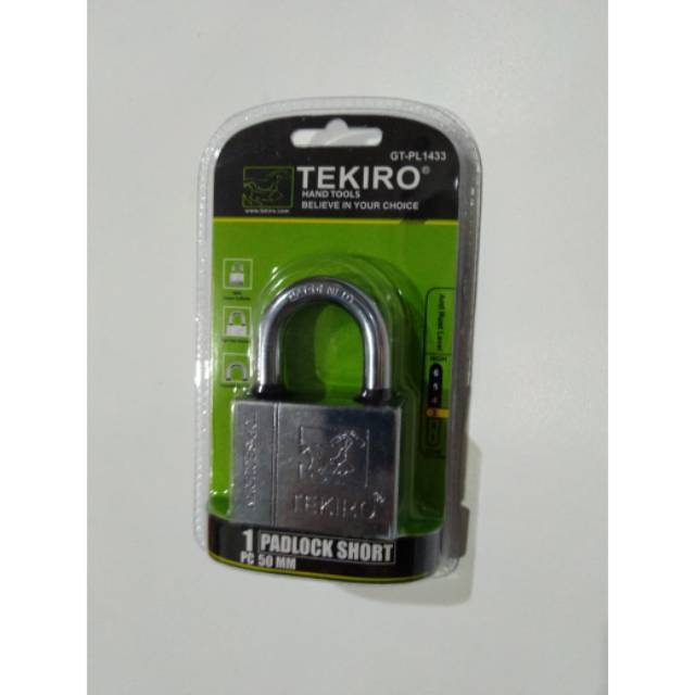 TEKIRO gembok leher pendek 50mm padlock short type ORIGINAL