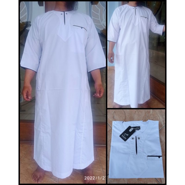 Gamis Jubah Pria Dewasa Lengan 3/4 | Jubah Dewasa Pecah Pola | Gamis Jubah Arab