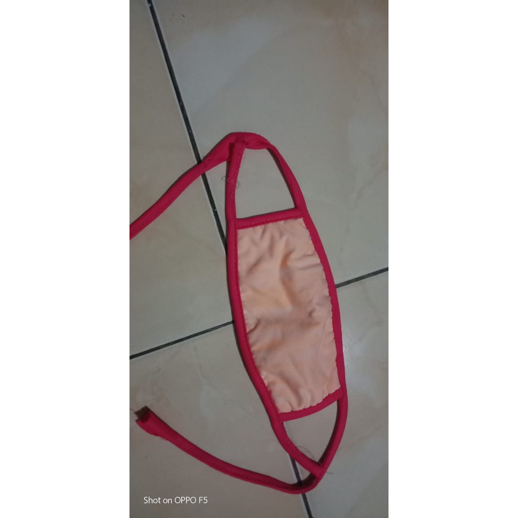 Masker Kain Earloop  Dua Lapisan Tebal Dobel Jahitan Tengah Bisa Dicuci Bahan Katun Tebal