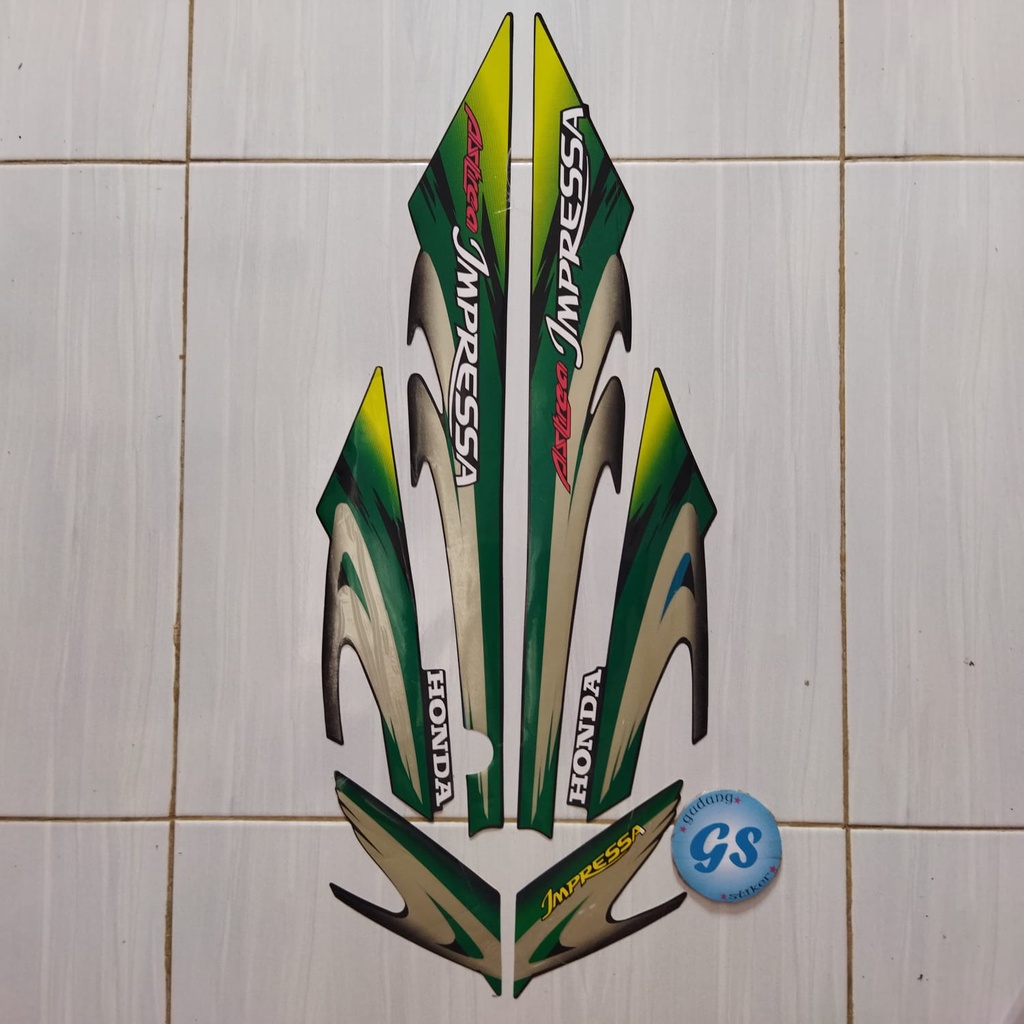 striping stiker motorhonda impressa 2000 hijau
