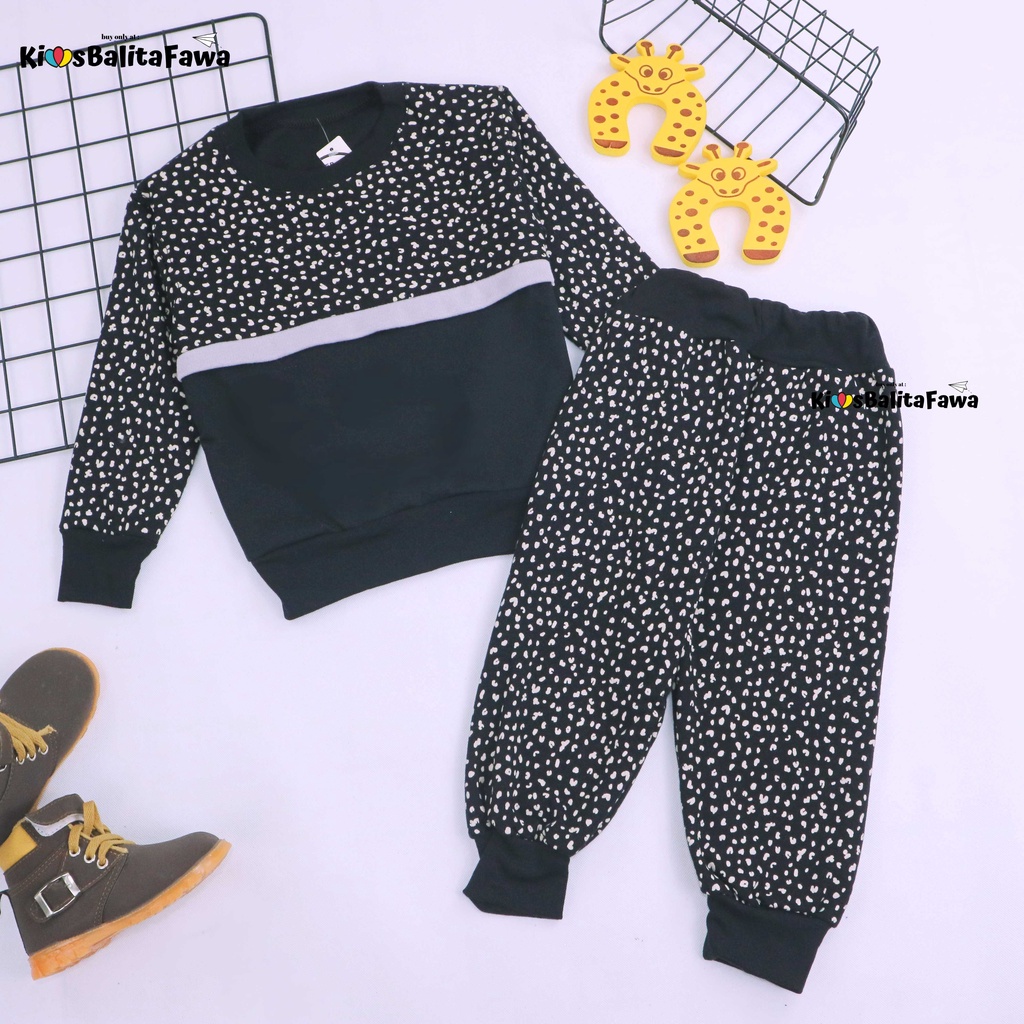 Setelan Greyson 1-6 thn / Set Celana Baju Lengan Anak Cowok Bahan Adem Panjang Sweater &amp; Jogger