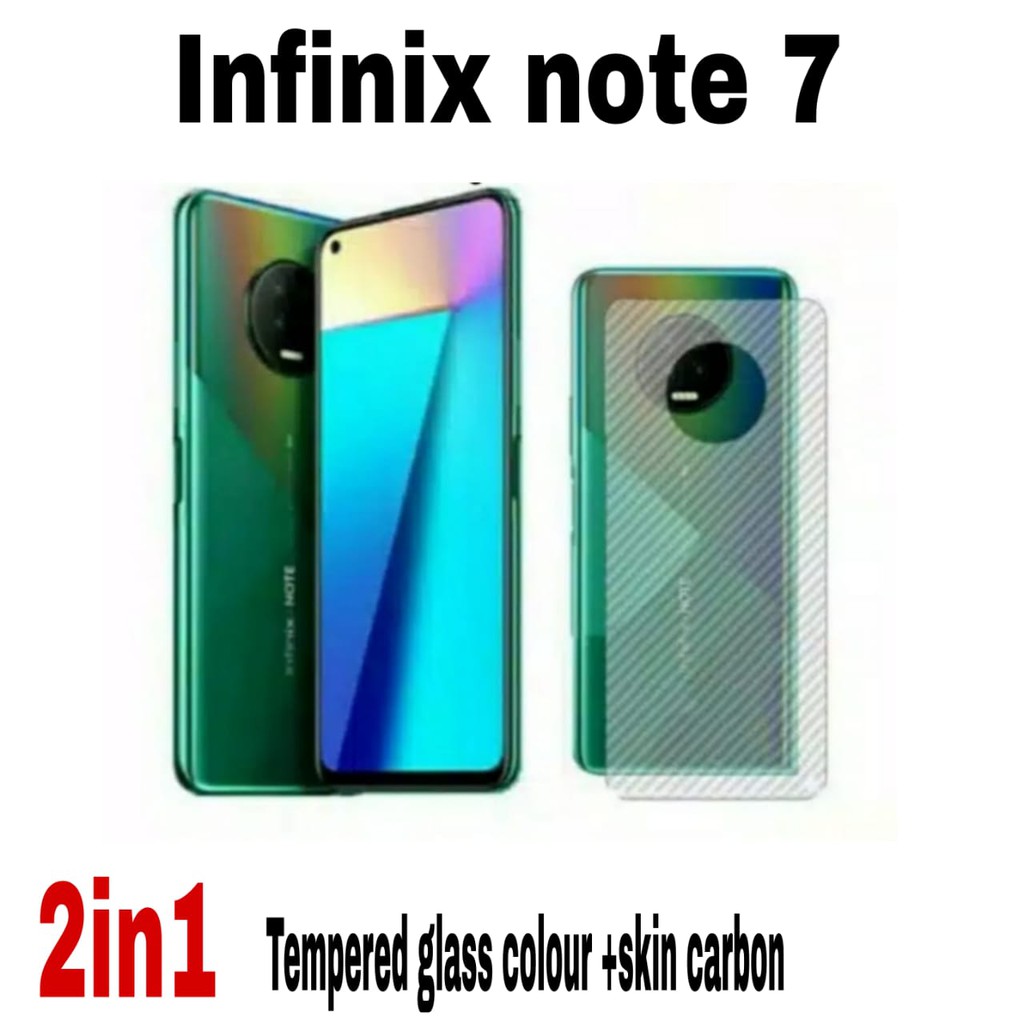 Tempered Glass Warna Infinix Note 7 Anti Gores Kaca Full Layar Premium Quality