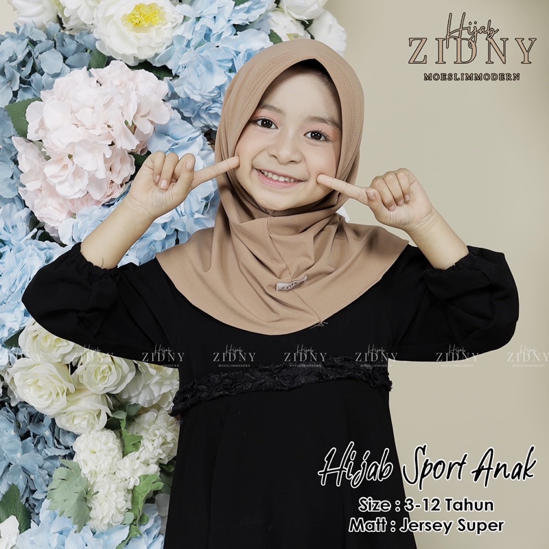 hijab sport anak anti gerah bahan jersey super