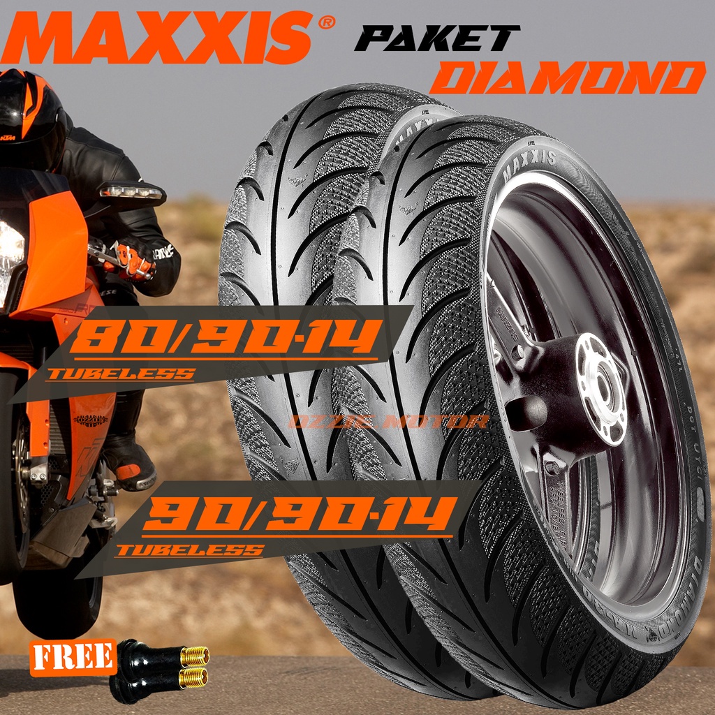 PAKET BAN MAXXIS DIAMOND 80/90-14 &amp; 90/90-14 BEAT FINO MIO VARIO