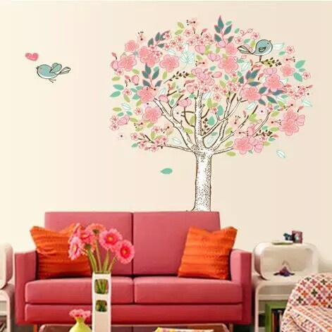 RELIZA WALL STICKER POHON RANTING BUNGA TREE FLOWER DF5103 STIKER DINDING