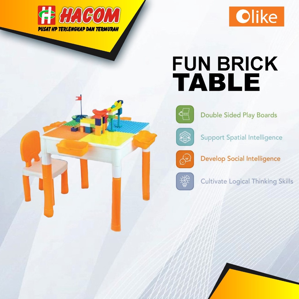 Olike Fun Brick Table (Meja Belajar + Meja Bermain)