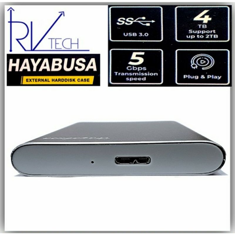 Casing Hardisk Rvitech External 2.5&quot; SATA USB 3.0 HDD Case HDD Hayabusa