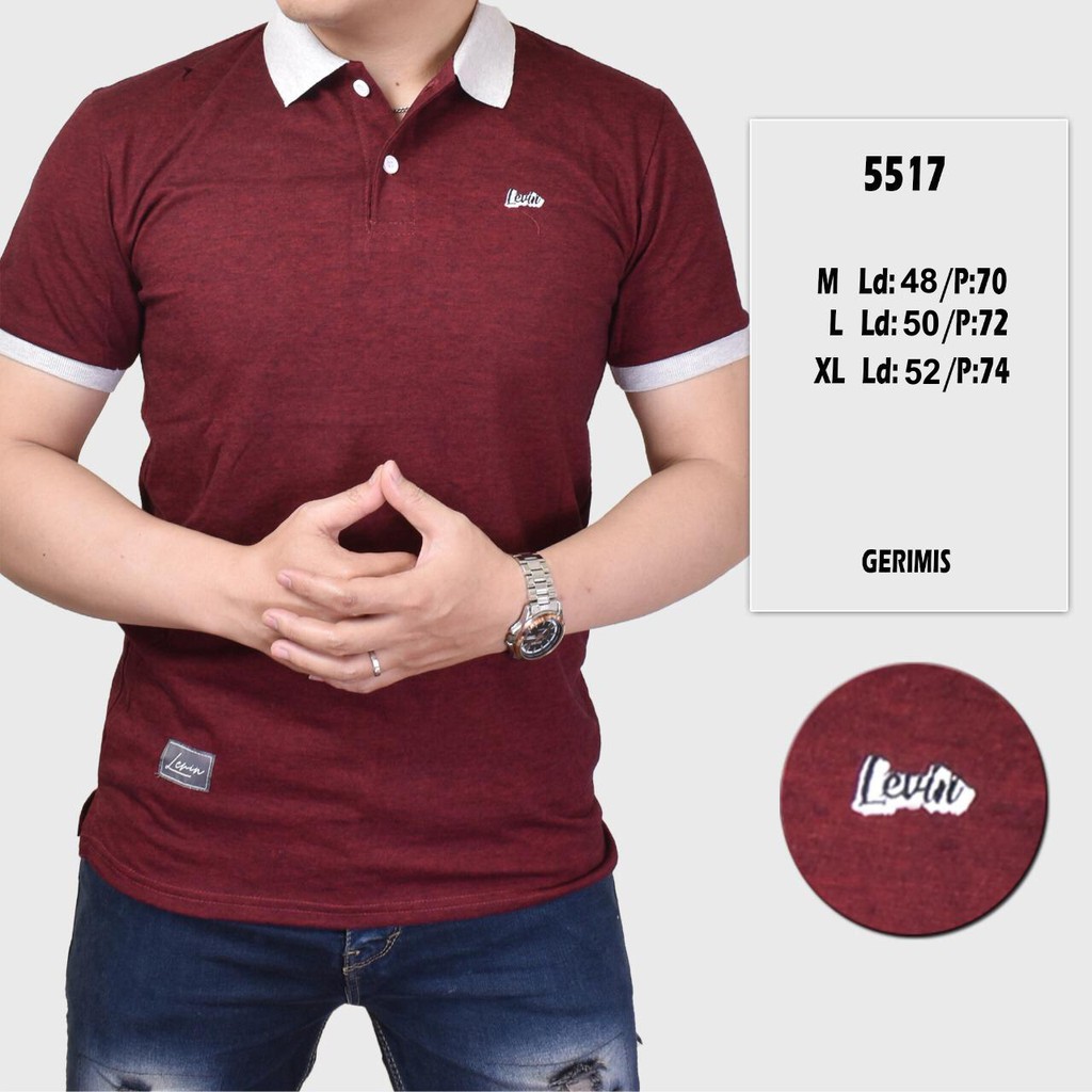  Polo Shirt  Pola Warna  Premium Kaos  kerah Polo  Pria Lengan  