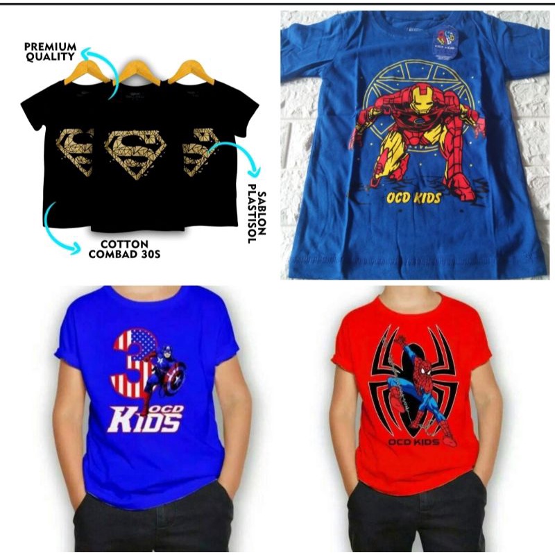 baju kaos anak cowok katun combat/baju anak laki laki 1-5 tahun