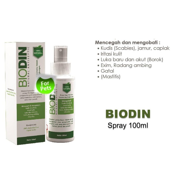 BIODIN SPRAY / SPRAY JAMUR KUCING JAMUR ANJING / PENYAKIT KULIT KUCING