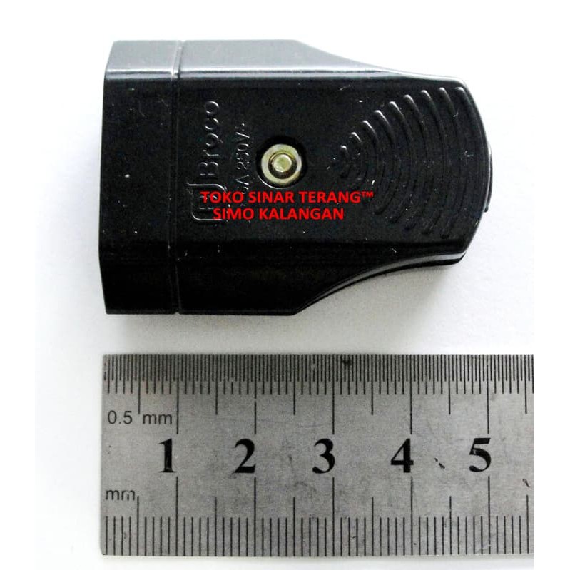 Contra Steker BROCO HITAM Gepeng (Female) Jek Kontra Colokan Listrik