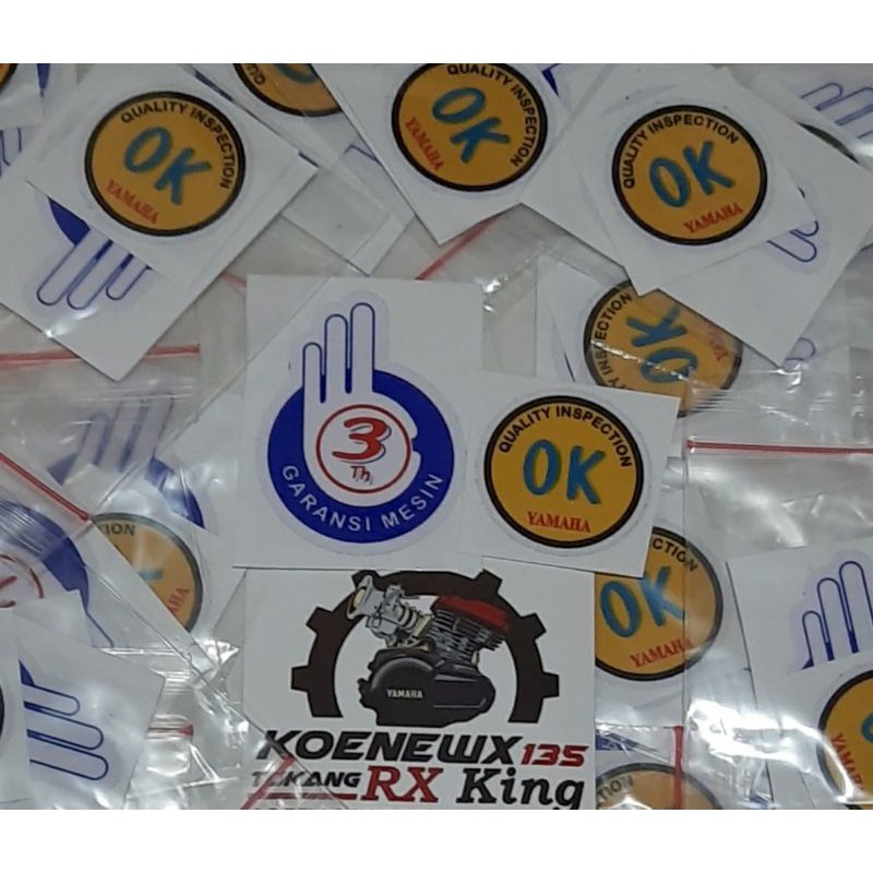 STICKER OK DAN GARANSI MESIN