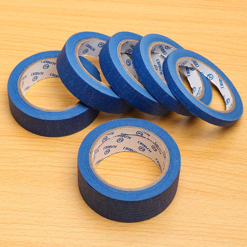 1 Pc Stiker Tape Masking Desain Bunga Warna Biru Untuk Dekorasi Mobil