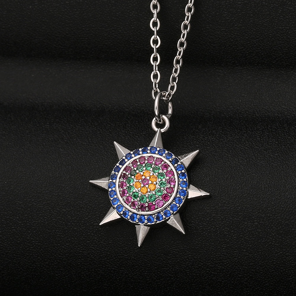 Ornamen Eropa dan Amerika populer BUNGA MATAHARI warna zircon ornamen Baru liontin kalung