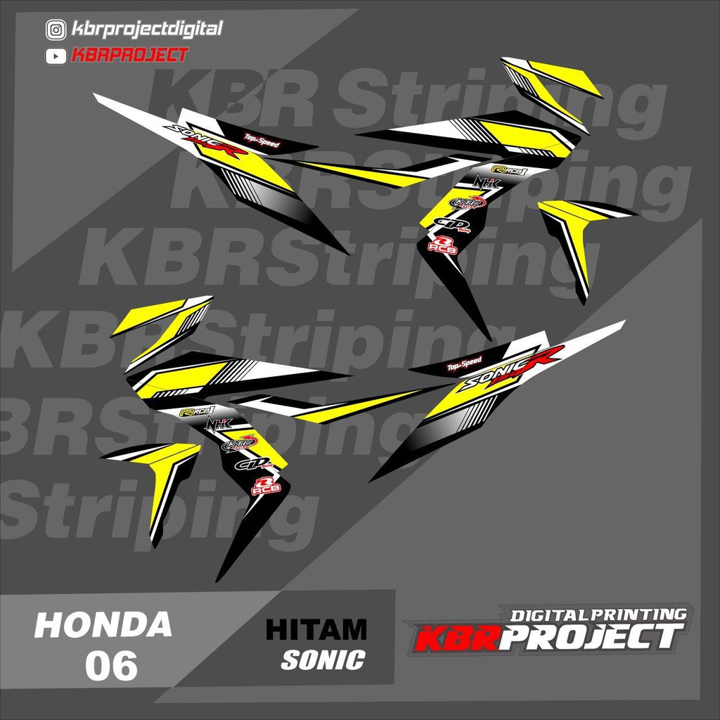 (cod) Stiker Motor sonic sticker striping list motor honda sonic 06 Racing Terlaris sonic road race