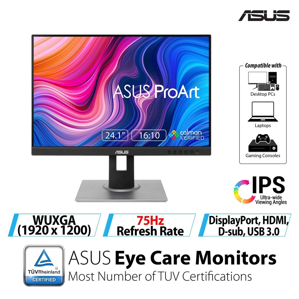 LED 24&quot; ASUS PRO ART PA248QV IPS 100% sRGB WUXGA Pivot Monitor ProArt