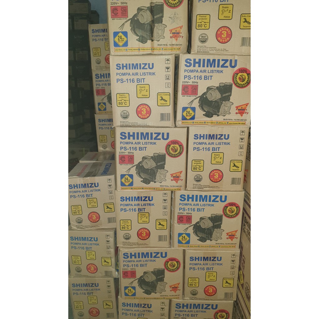 Shimizu Pompa Air Sumur Dangkal Non Auto Otomatis PS-116 BIT / PS 116 BIT / PS116BIT