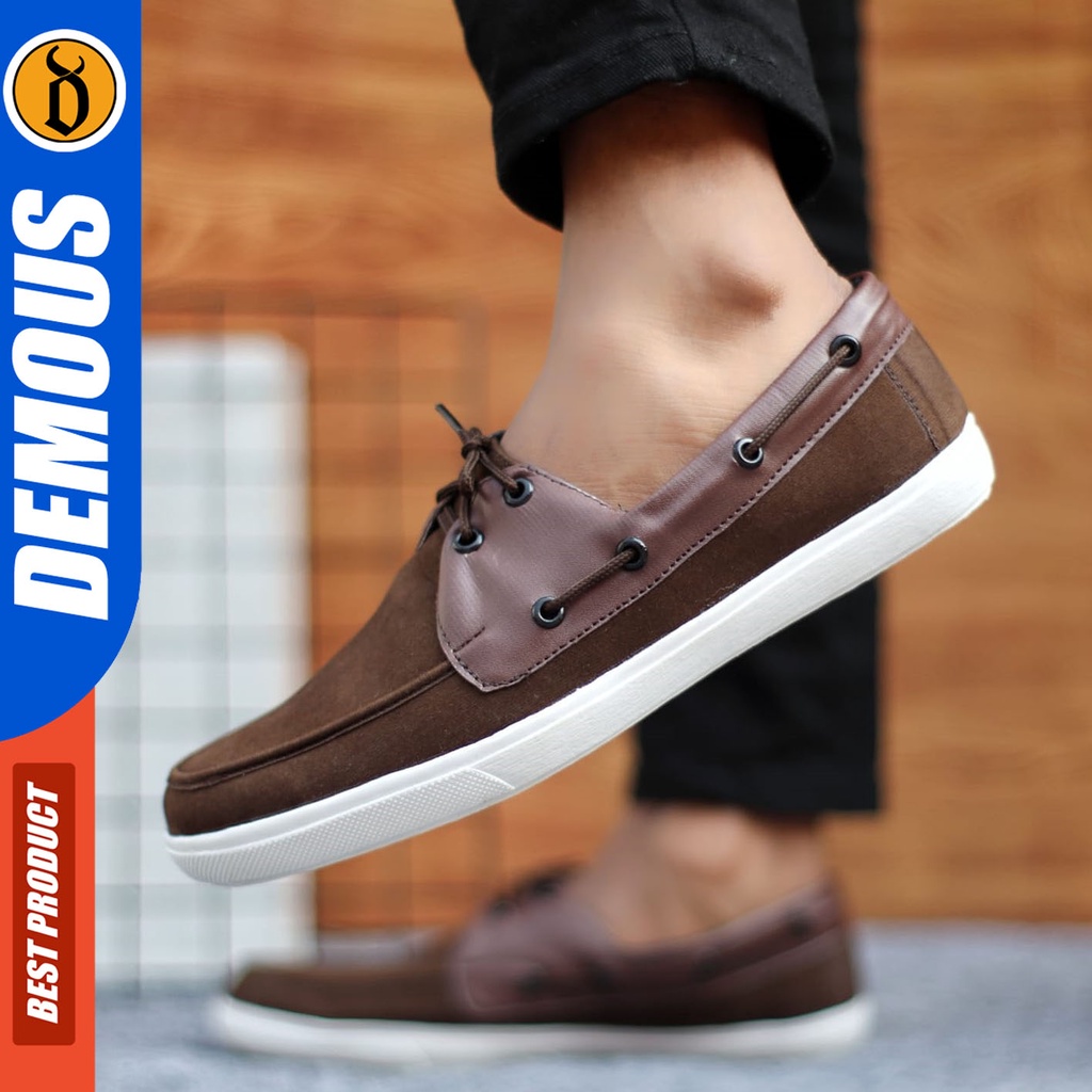 Sepatu Casual Pria Loafers Sepatu Hitam Coklat DEMOUS ZEPAT