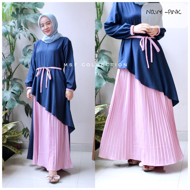 amanda plated dress/busui/fashion muslim
