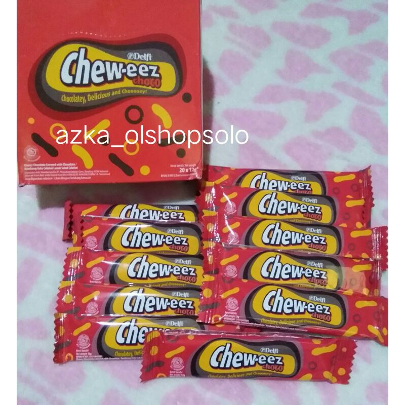 

Coklat Chew-eez Choco 12gr Isi 4pcs/Delfi Chew-eez Choco Murah/Chew-eez Kemasan Ecer Murah