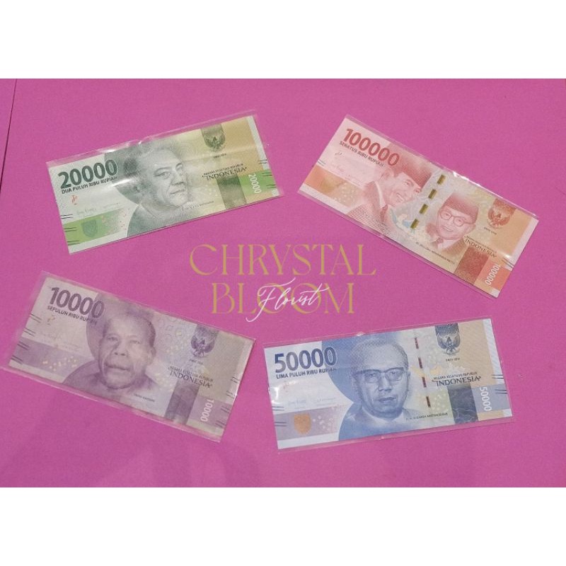 plastik opp uang 100 lembar money bouquet - plastik uang