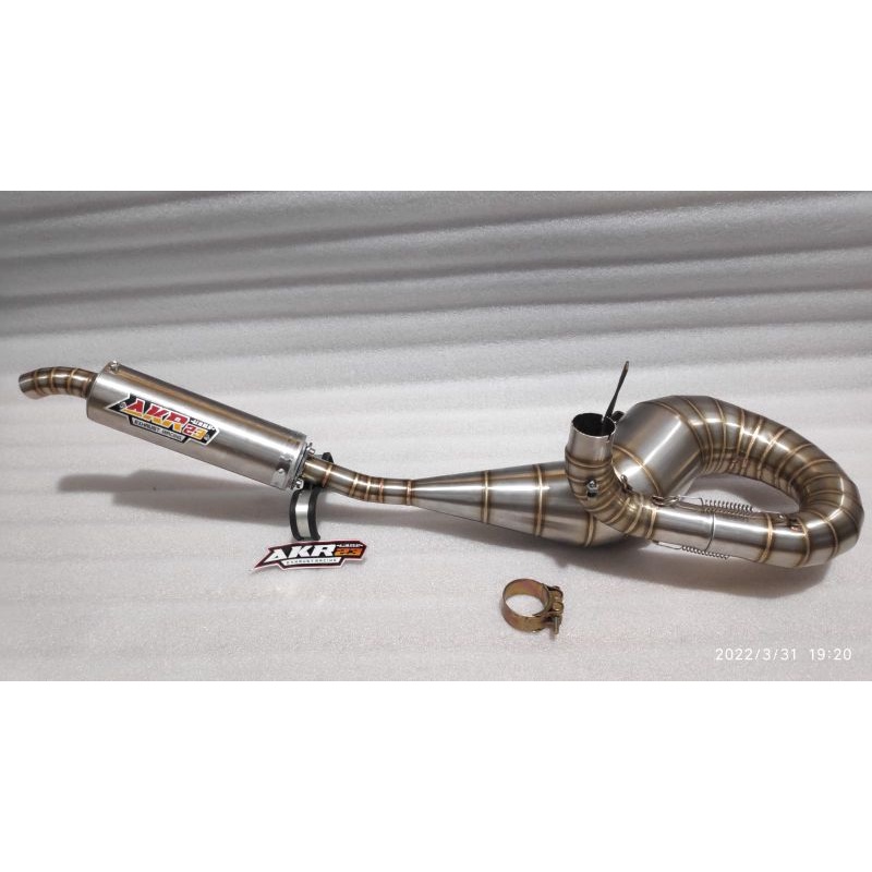 KNALPOT VESPA RACING BUANG KANAN FULL STENLISE AKR23