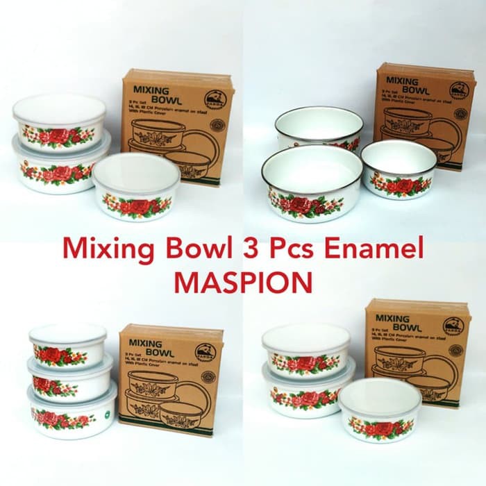 Maspion mixing bowl 3 susun / Mangkuk Susun Motif 3 Pcs