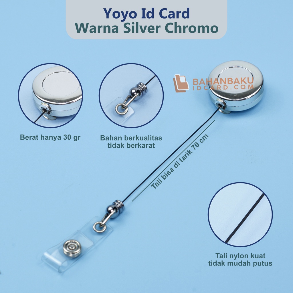 Jual Yoyo Tali Id Card Gantungan Id Card Hang Tag Name Tag Standard Silver Shopee Indonesia