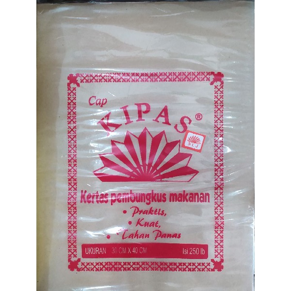 Kertas Nasi Coklat Warteg / Kertas Kipas isi 250 Lembar