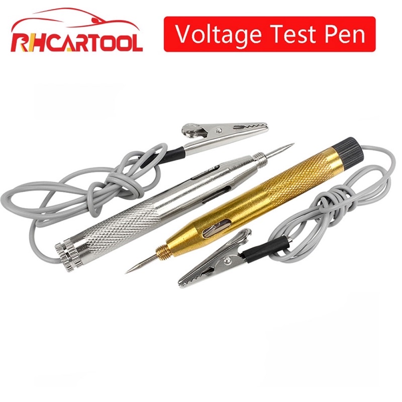 RHCARTOOL Voltage Test Pen Pendeteksi Aliran Arus Listrik Spark Indicator Mobil Motor DC 6 V - 24 V - ET610 - Golden/Gray