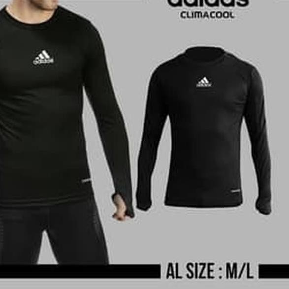 ✤Ayo Borong.. Baselayer Manset Thumbhole Adidas Pria futsal kaos daleman  **U.
