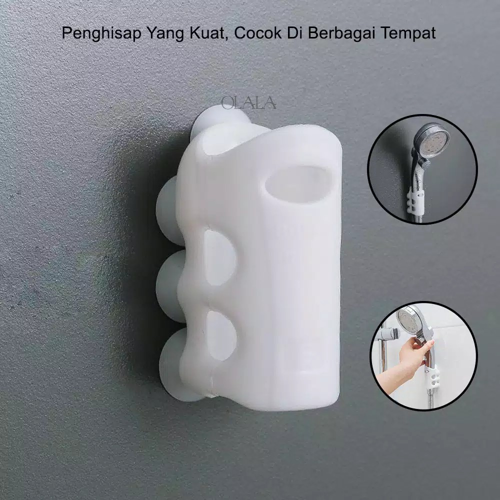 SO Tempelan gantungan holder gagang shower selang kran air silicon