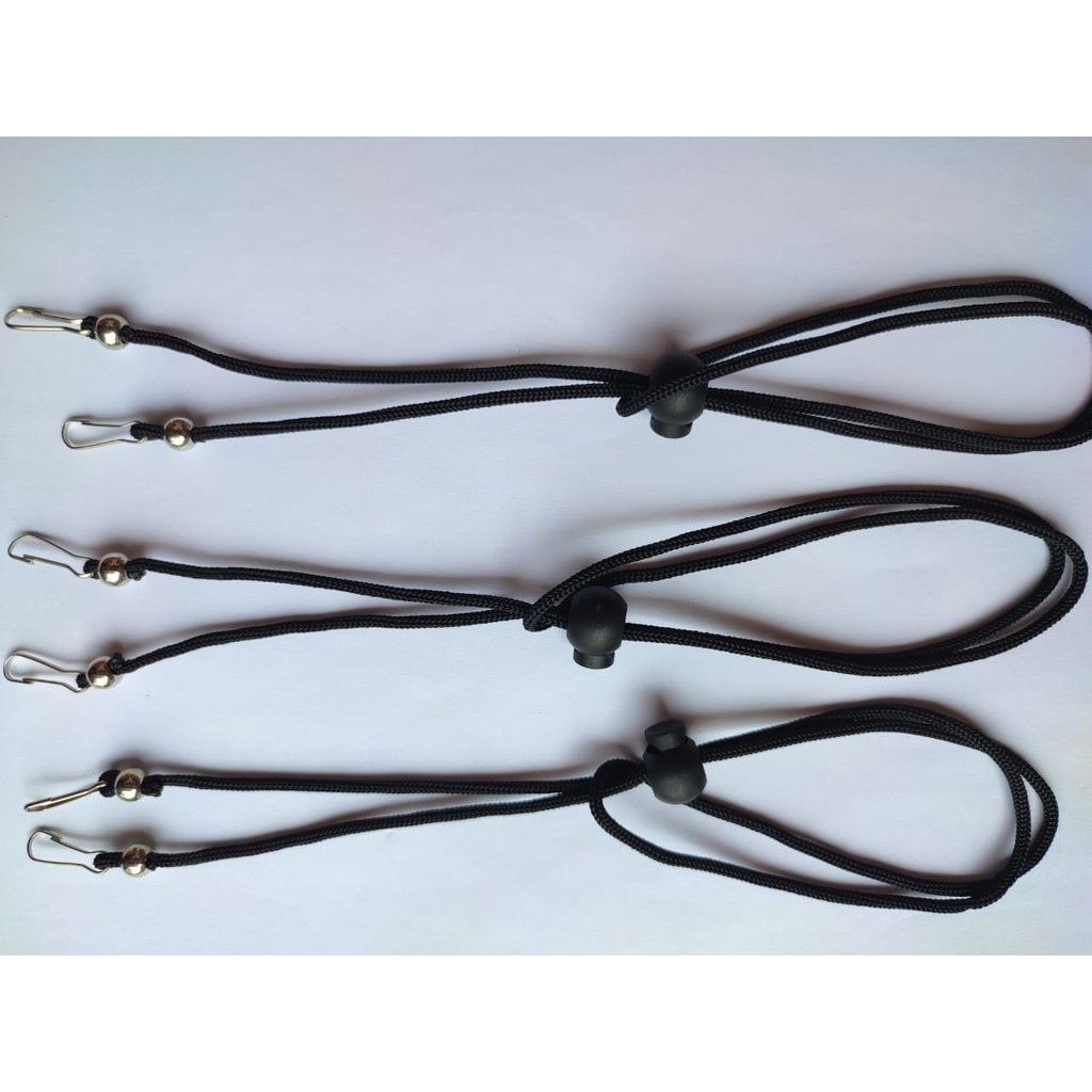 TALI STRAP MASKER HITAM POLOS | TALI GANTUNGAN MASKER | KALUNG AKSESORIS PENGAIT  MASKER