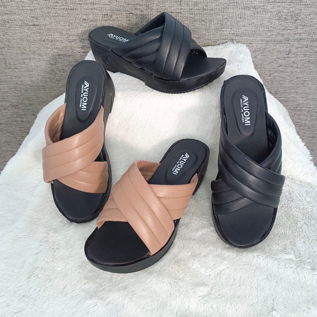 Ayuomi Platform Sandal Sendal Wedges Wanita hak 5 cm Sandal Sendal Ibu Sandal Pesta Sandal Kondangan