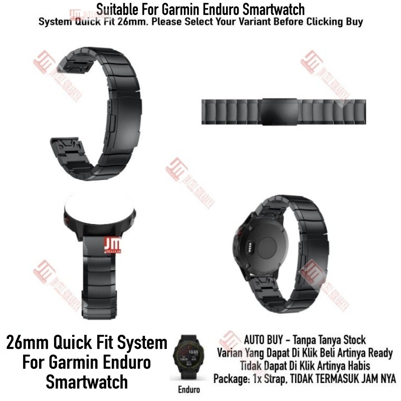 Tali Jam Quick Fit 26mm Watch Strap Garmin Enduro - Stainless Steel