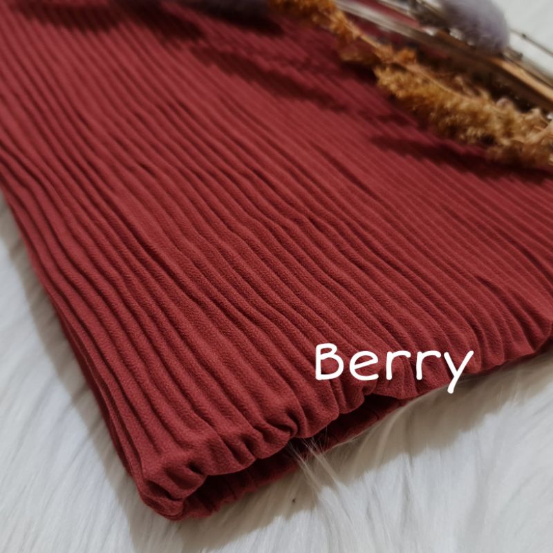 Pashmina Plisket Lidi Full Premium 180X75 CM By Milanda Mode-Berry