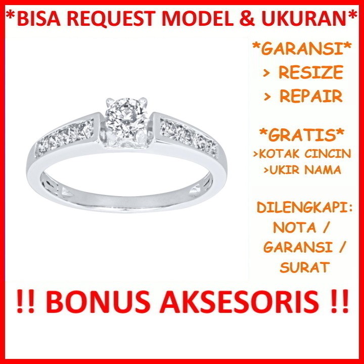 Gratis Ukir Nama Bisa Pesan Model Garansi Silver Asli Cincin Perak Wanita Kawin Nikah Tunangan Id446