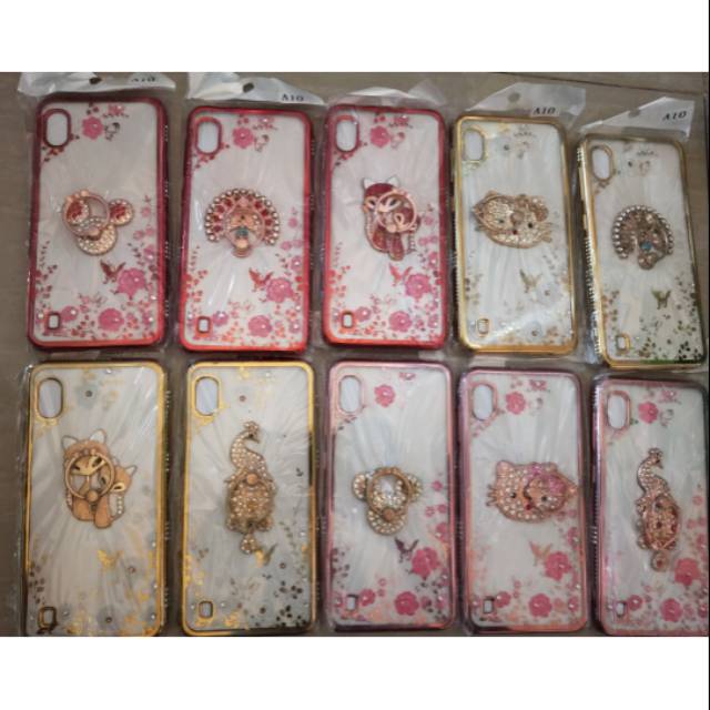 SAMSUNG A10 /M10 Softcase Flowers +Ring swarosky