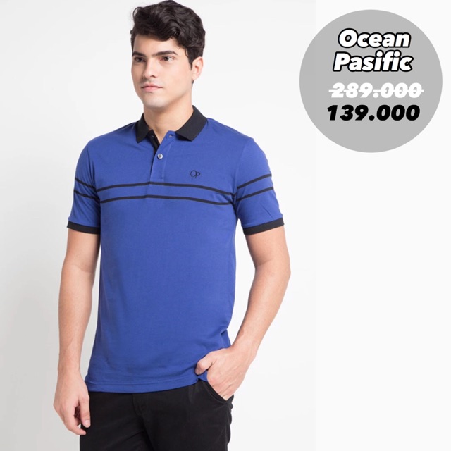 Kaos Polo Pria Original Ocean Pasific Biru