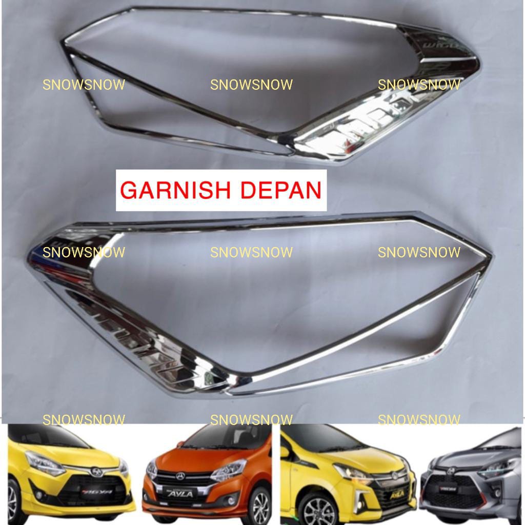 Garnish Lampu Depan Agya Ayla 2017 2020 2022 UP GR SPORT Hitam Chrome