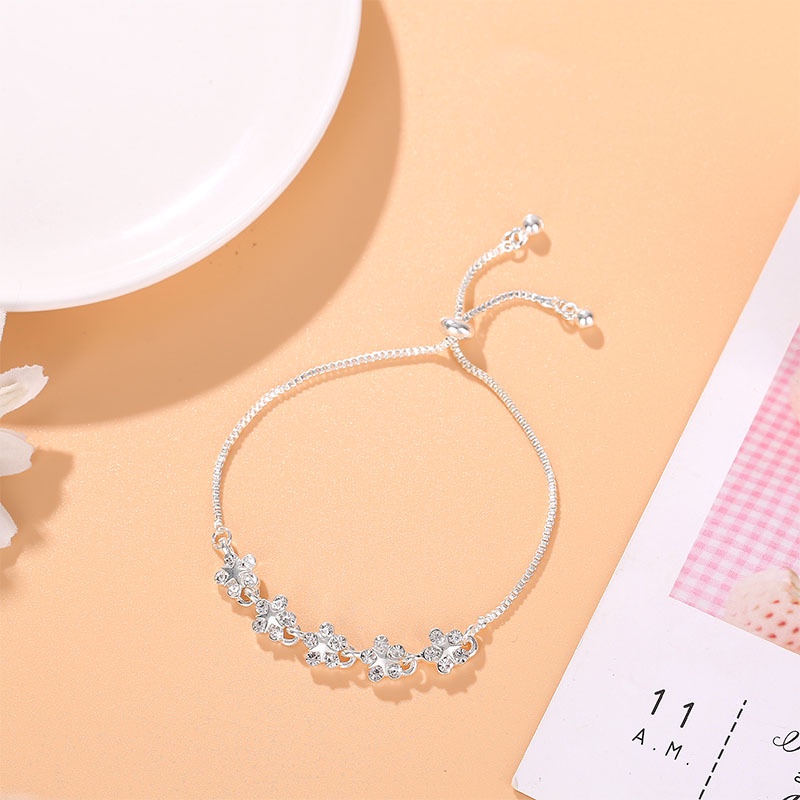 Gelang Serut Wanita Flower Star Safir Model Korea Terbaru