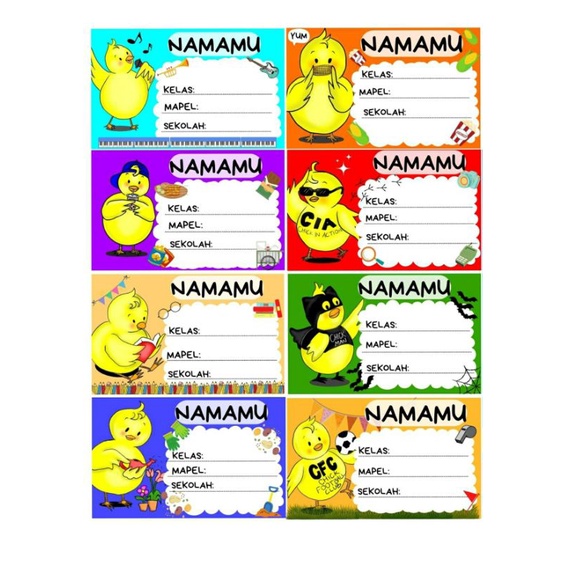 

Stiker label buku cutie chick isi 16 pcs stiker