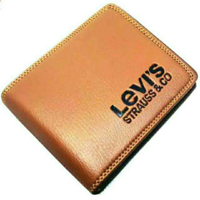 Dompet Pendek Levi's / 501 Cowok / Pria Lipat murah Banyak Slop Kartu Polos Tanpa Kardus