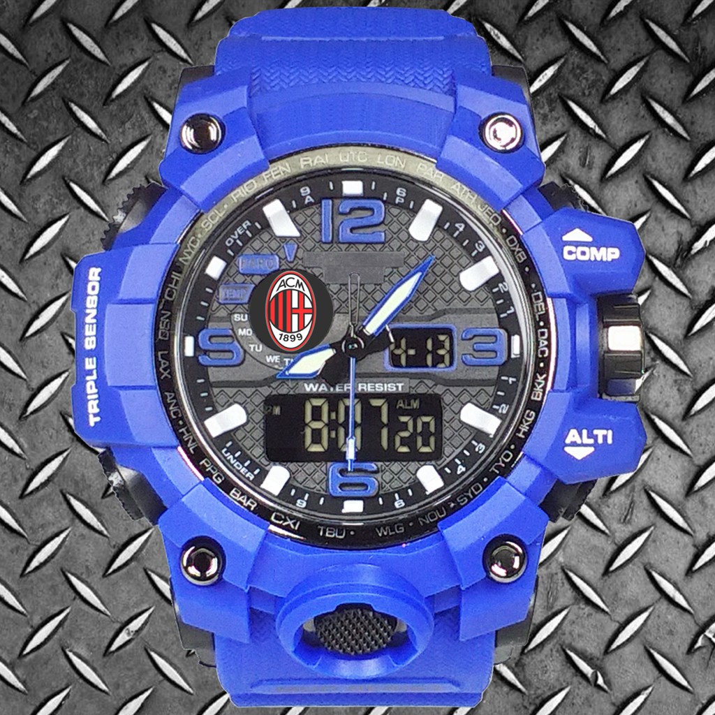 (Istimewa Bossque) Jam MILAN Double Time Full Biru (Exclusive)